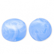 Acrylperlen Disc Light blue-marble