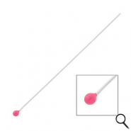 BY31&reg; Stainless Steel - Rostfrei Stahl Schmuckzubeh&ouml;r Nietstifte mit Kugel 70 mm Silver-magenta pink