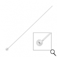 BY31&reg; Stainless Steel - Rostfrei Stahl Schmuckzubeh&ouml;r Nietstifte mit Kugel 70 mm Silver