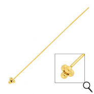 BY31&reg; Stainless Steel - Rostfrei Stahl Schmuckzubeh&ouml;r Nietstifte mit Kugeln 70 mm Gold