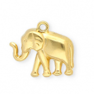 Stainless Steel - Rostfrei Stahl Anh&auml;nger Elefant Gold