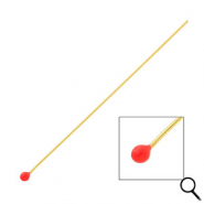 BY31&reg; Stainless Steel - Rostfrei Stahl Schmuckzubeh&ouml;r Nietstifte mit Kugel 70 mm Gold-red