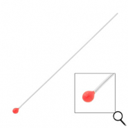 BY31&reg; Stainless Steel - Rostfrei Stahl Schmuckzubeh&ouml;r Nietstifte mit Kugel 70 mm Silver-red