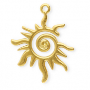 Stainless Steel - Rostfrei Stahl Anh&auml;nger spiralf&ouml;rmige Sonne Gold