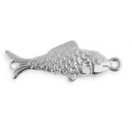 Stainless Steel - Rostfrei Stahl Schmuckzubeh&ouml;r Zwischenst&uuml;ck Fisch Silver