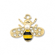 Metall Anhänger Enamel Biene Gold-yellow-black