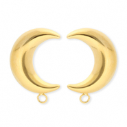 BY31&reg; Stainless Steel - Rostfrei Stahl Schmuckzubeh&ouml;r Ohrringe&nbsp;/&nbsp;Ohrstecker Mond mit &Ouml;se Gold