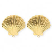 BY31&reg; Stainless Steel - Rostfrei Stahl Schmuckzubeh&ouml;r Ohrringe&nbsp;/&nbsp;Ohrstecker Muschel mit &Ouml;se Gold