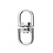 Stainless Steel - Rostfrei Stahl Schmuckzubehör Schlüssel Anhänger Oval Silver