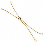 Stainless Steel - Rostfrei Stahl Schmuckzubehör Halbarmband mit Stopperperle Gold