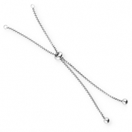 Stainless Steel - Rostfrei Stahl Schmuckzubehör Halbarmband mit Stopperperle Silver