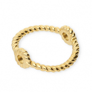 Stainless Steel - Rostfrei Stahl Schmuckzubehör Ring mit 2 Ösen 13 mm Gold