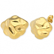 Stainless Steel - Rostfrei Stahl Schmuckzubehör Ohrringe / Ohrstecker Irregular mit Öse Gold