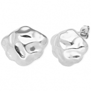 Stainless Steel - Rostfrei Stahl Schmuckzubehör Ohrringe / Ohrstecker Irregular mit Öse Silver