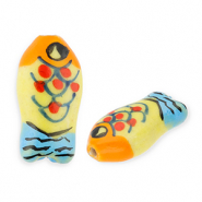 Perlen Keramik Fisch Yellow-orange-blue-red-black