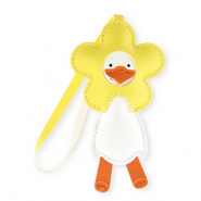 Statement-Anh&auml;nger Gans mit Blume Yellow-white-orange