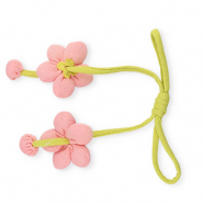 Statement-Anh&auml;nger Blume Salmon pink-lime green