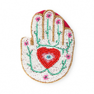 Geldbörse Hand mit Auge der Vorsehung Gold-white-fuchsia-red-green