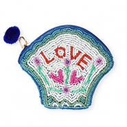 Geldbörse Muschel "LOVE" Blue-green-white-red