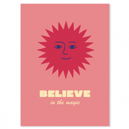 BY31® SchmuckKarten "Believe in the magic" Red-coral pink-yellow-blue