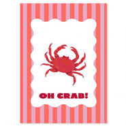 BY31® SchmuckKarten "Oh crab!" Red-pink-white