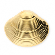 Stainless Steel - Rostfrei Stahl Statement Broschen Muschel Gold