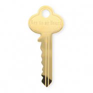 Stainless Steel - Rostfrei Stahl Statement Broschen Schlüssel ''Key to my heart'' Gold