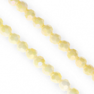 Top Glas Facett Perlen Rund 6&nbsp;mm Yellow-AB coating