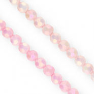 Top Glas Facett Perlen Rund 6&nbsp;mm Pink-AB coating