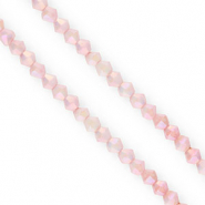 Glas Top Facett Perlen Bicone 4&nbsp;mm Light pink-AB coating