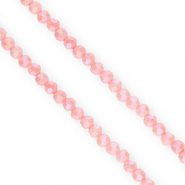 Top Glas Facett Perlen Rund 4&nbsp;mm Dusty pink-AB coating