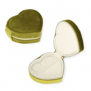 Schmucksuitcase f&uuml;r die Reise&nbsp;Herz Olive green