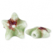 Perlen Keramik Seestern Light green-brown