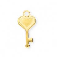 Stainless Steel - Rostfrei Stahl Anh&auml;nger Schl&uuml;ssel mit Herz Gold