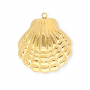 Stainless Steel - Rostfrei Stahl Anh&auml;nger Muschel Gold