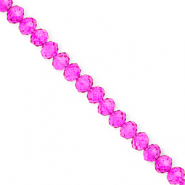 Top Glas Facett Perlen 6x5&nbsp;mm Rondellen Fuchsia pink