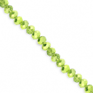 Top Glas Facett Perlen 4x3&nbsp;mm Rondellen Green-pearl shine coating