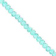 Top Glas Facett Perlen 4x3 mm Rondellen Turquoise green