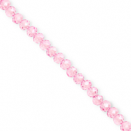 Top Glas Facett Perlen 4x3&nbsp;mm Rondellen Light pink