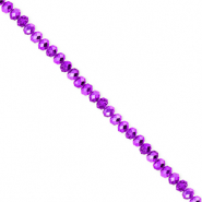 Top Glas Facett Perlen 3x2&nbsp;mm Rondellen Dark purple-pearl shine coating
