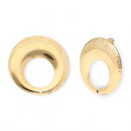 Stainless Steel - Rostfrei Stahl Schmuckzubehör Ohrringe / Ohrstecker Rund mit Öse Gold