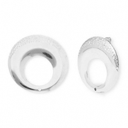 Stainless Steel - Rostfrei Stahl Schmuckzubehör Ohrringe / Ohrstecker Rund mit Öse Silver