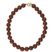 BY31® 16 mm Acrylperlen Kette shiny Cappuccino brown 19-1220 TCX-gold