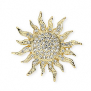 Broschen Sonne mit Strass Gold-crystal