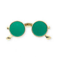Broschen Sonnenbrille mit Strass Gold-green