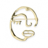 Broschen Gesicht Gold