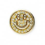Broschen Smiley mit Strass Gold-crystal