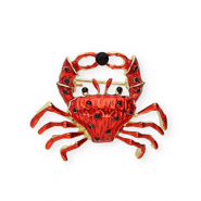 Broschen Krabbe mit Strass Gold-red-black