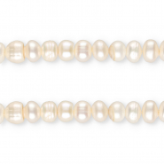 TQ S&uuml;sswasserperlen Flach Rund 7x6 mm Natural white