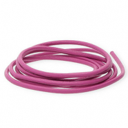 DQ Leder rund 2 mm Cherry pink